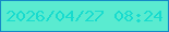 文字の大きさ：5、枠の色：1589c6、背景の色：5aebd0、文字の色：18dbce 無料ブログパーツのブログ時計