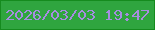 文字の大きさ：4、枠の色：158b1e、背景の色：2fa53f、文字の色：a68de1 無料ブログパーツのブログ時計