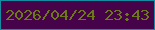 文字の大きさ：2、枠の色：158ca2、背景の色：470349、文字の色：6b7918 無料ブログパーツのブログ時計