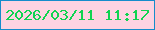 文字の大きさ：3、枠の色：158ccc、背景の色：fdd3e2、文字の色：10d351 無料ブログパーツのブログ時計