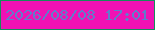 文字の大きさ：5、枠の色：158d5b、背景の色：f012b4、文字の色：607dcb 無料ブログパーツのブログ時計