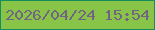 文字の大きさ：1、枠の色：158e5e、背景の色：87c448、文字の色：736481 無料ブログパーツのブログ時計