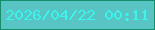 文字の大きさ：1、枠の色：158f6b、背景の色：58c4c3、文字の色：3bf4eb 無料ブログパーツのブログ時計