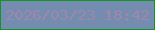 文字の大きさ：1、枠の色：159421、背景の色：738cb0、文字の色：9d88ac 無料ブログパーツのブログ時計
