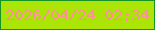 文字の大きさ：5、枠の色：159425、背景の色：aae506、文字の色：ff8f9c 無料ブログパーツのブログ時計