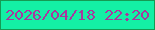 文字の大きさ：3、枠の色：159b53、背景の色：14f0a5、文字の色：a9379e 無料ブログパーツのブログ時計