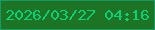 文字の大きさ：4、枠の色：159b68、背景の色：1d7425、文字の色：0bd075 無料ブログパーツのブログ時計