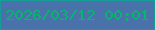 文字の大きさ：1、枠の色：159d98、背景の色：4972aa、文字の色：05b76e 無料ブログパーツのブログ時計