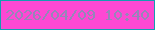 文字の大きさ：4、枠の色：159db1、背景の色：fe48d3、文字の色：9686b9 無料ブログパーツのブログ時計