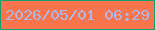 文字の大きさ：2、枠の色：159e71、背景の色：f7744c、文字の色：adbae8 無料ブログパーツのブログ時計