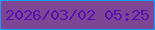 文字の大きさ：1、枠の色：159eff、背景の色：7f4595、文字の色：5313b3 無料ブログパーツのブログ時計