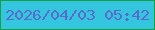 文字の大きさ：3、枠の色：15a23e、背景の色：34c6de、文字の色：596acd 無料ブログパーツのブログ時計