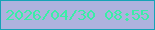 文字の大きさ：2、枠の色：15a3b6、背景の色：aeb2de、文字の色：3aeea7 無料ブログパーツのブログ時計