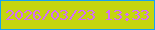 文字の大きさ：4、枠の色：15a3f2、背景の色：c4d50f、文字の色：d56df8 無料ブログパーツのブログ時計