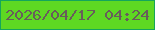 文字の大きさ：4、枠の色：15a55b、背景の色：5ed822、文字の色：685d5b 無料ブログパーツのブログ時計