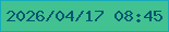 文字の大きさ：4、枠の色：15aabb、背景の色：43c291、文字の色：005670 無料ブログパーツのブログ時計