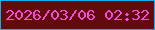 文字の大きさ：2、枠の色：15aeee、背景の色：630a0e、文字の色：f34dd8 無料ブログパーツのブログ時計