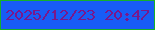文字の大きさ：3、枠の色：15b129、背景の色：185cf5、文字の色：7a178b 無料ブログパーツのブログ時計