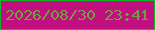 文字の大きさ：5、枠の色：15b129、背景の色：c00f7f、文字の色：71a13a 無料ブログパーツのブログ時計
