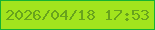 文字の大きさ：3、枠の色：15b232、背景の色：a2e41d、文字の色：68a41c 無料ブログパーツのブログ時計