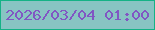 文字の大きさ：2、枠の色：15b286、背景の色：88c4c3、文字の色：8156c3 無料ブログパーツのブログ時計