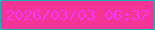 文字の大きさ：1、枠の色：15b4b7、背景の色：f53497、文字の色：f137f7 無料ブログパーツのブログ時計