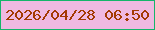 文字の大きさ：3、枠の色：15b56a、背景の色：efb9e1、文字の色：a33902 無料ブログパーツのブログ時計