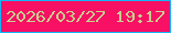 文字の大きさ：1、枠の色：15b5f7、背景の色：f71064、文字の色：c8cf8e 無料ブログパーツのブログ時計