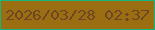 文字の大きさ：5、枠の色：15b67e、背景の色：9b6e12、文字の色：6f4625 無料ブログパーツのブログ時計