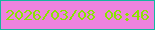 文字の大きさ：4、枠の色：15b6a0、背景の色：ee83de、文字の色：8ae500 無料ブログパーツのブログ時計