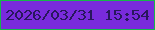 文字の大きさ：3、枠の色：15b74b、背景の色：792bdc、文字の色：28175d 無料ブログパーツのブログ時計