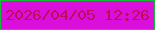 文字の大きさ：5、枠の色：15ba35、背景の色：da0fdb、文字の色：bc0c5a 無料ブログパーツのブログ時計