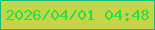 文字の大きさ：5、枠の色：15bb77、背景の色：c5d549、文字の色：27df41 無料ブログパーツのブログ時計