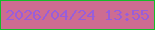 文字の大きさ：2、枠の色：15bc2a、背景の色：cd6c92、文字の色：985eda 無料ブログパーツのブログ時計