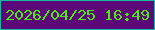 文字の大きさ：5、枠の色：15bca0、背景の色：5c0878、文字の色：4ceb0d 無料ブログパーツのブログ時計