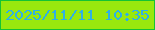 文字の大きさ：2、枠の色：15c334、背景の色：99e80e、文字の色：2eb0e6 無料ブログパーツのブログ時計