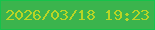 文字の大きさ：4、枠の色：15c34b、背景の色：3bb44d、文字の色：b9d526 無料ブログパーツのブログ時計