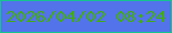 文字の大きさ：5、枠の色：15c390、背景の色：5273ea、文字の色：43ac0e 無料ブログパーツのブログ時計
