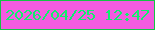 文字の大きさ：1、枠の色：15c445、背景の色：f45be0、文字の色：11ee6d 無料ブログパーツのブログ時計