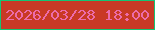 文字の大きさ：3、枠の色：15c474、背景の色：c93926、文字の色：ec6cac 無料ブログパーツのブログ時計