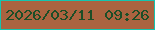 文字の大きさ：3、枠の色：15c4af、背景の色：aa6340、文字の色：1c4e27 無料ブログパーツのブログ時計