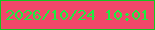 文字の大きさ：2、枠の色：15c621、背景の色：f1476a、文字の色：1eeb42 無料ブログパーツのブログ時計