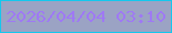 文字の大きさ：2、枠の色：15c7ed、背景の色：9ba3c4、文字の色：9f79f4 無料ブログパーツのブログ時計