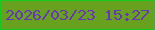 文字の大きさ：4、枠の色：15cb22、背景の色：67a11d、文字の色：6734bd 無料ブログパーツのブログ時計