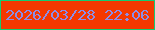 文字の大きさ：4、枠の色：15cb72、背景の色：f53800、文字の色：8c8de8 無料ブログパーツのブログ時計