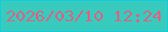 文字の大きさ：2、枠の色：15cdda、背景の色：38cbbd、文字の色：da6484 無料ブログパーツのブログ時計