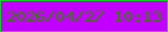 文字の大きさ：4、枠の色：15cf29、背景の色：c200fe、文字の色：367c06 無料ブログパーツのブログ時計