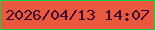 文字の大きさ：2、枠の色：15cf43、背景の色：ea593d、文字の色：3b0b32 無料ブログパーツのブログ時計