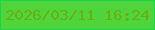 文字の大きさ：3、枠の色：15d94a、背景の色：50d43b、文字の色：6ab010 無料ブログパーツのブログ時計