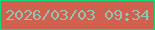 文字の大きさ：5、枠の色：15d979、背景の色：cf614e、文字の色：90c5b4 無料ブログパーツのブログ時計